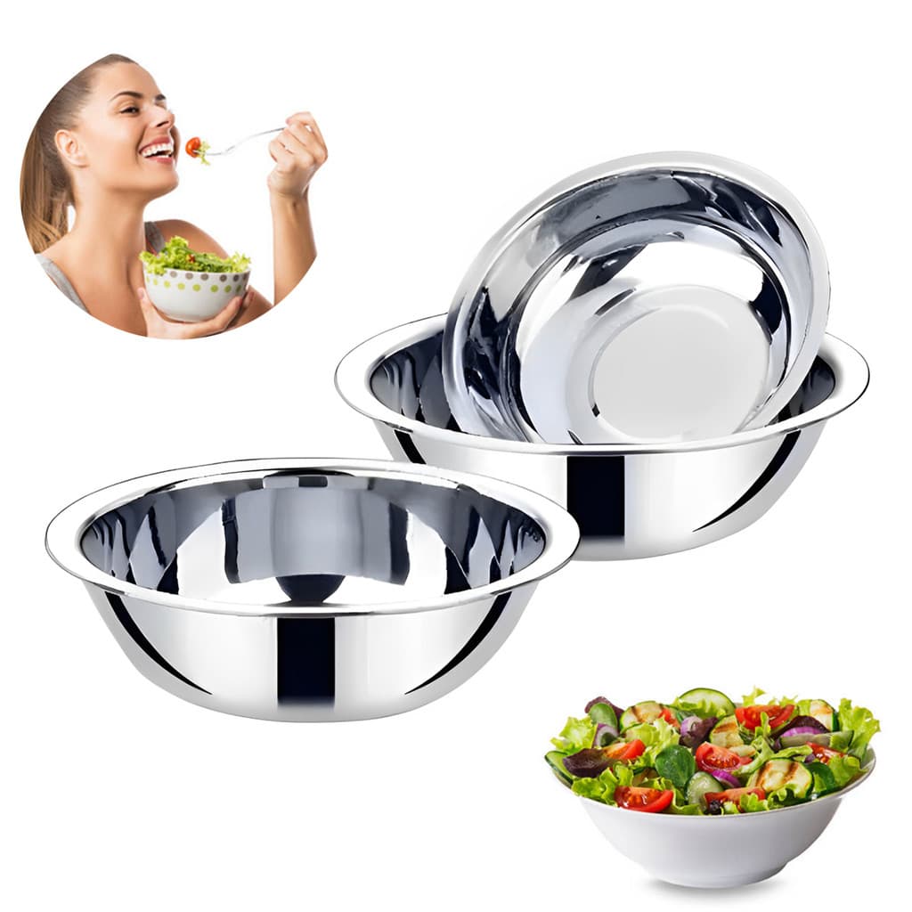 Tigela Bowl De Aço Inox 18 Cm Saladeira Reforçada Cumbuca