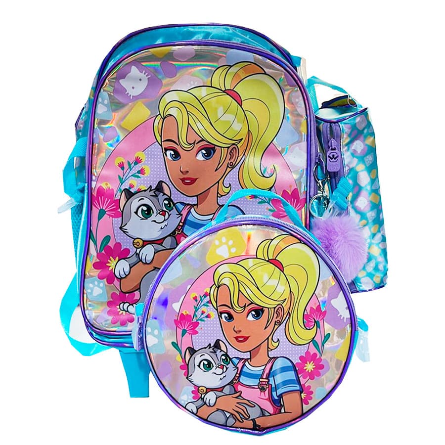 Mochila de Rodinhas + Lancheira + Estojo Debie Pet AZ e LL