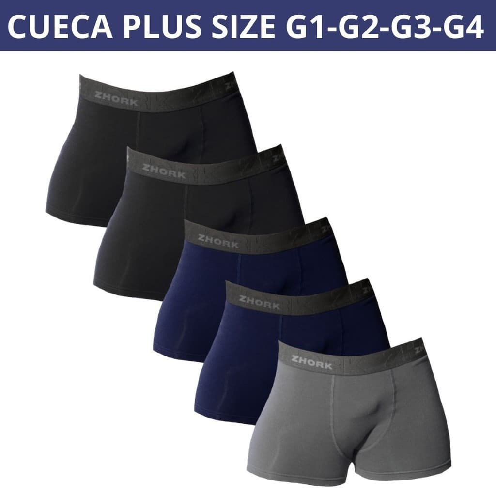 KIT 5 CUECAS BOXER MICROFIBRA FORRO 100% ALGODÃO PLUS SIZE EXTRA GRANDE G1 G2 G3 G4