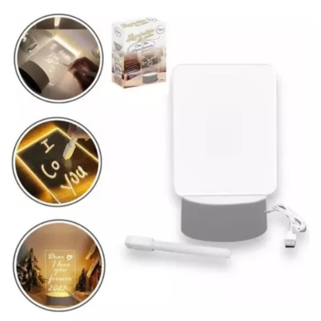 Luminária Led Mesa c/ Tela para Escrever Presente Criativo