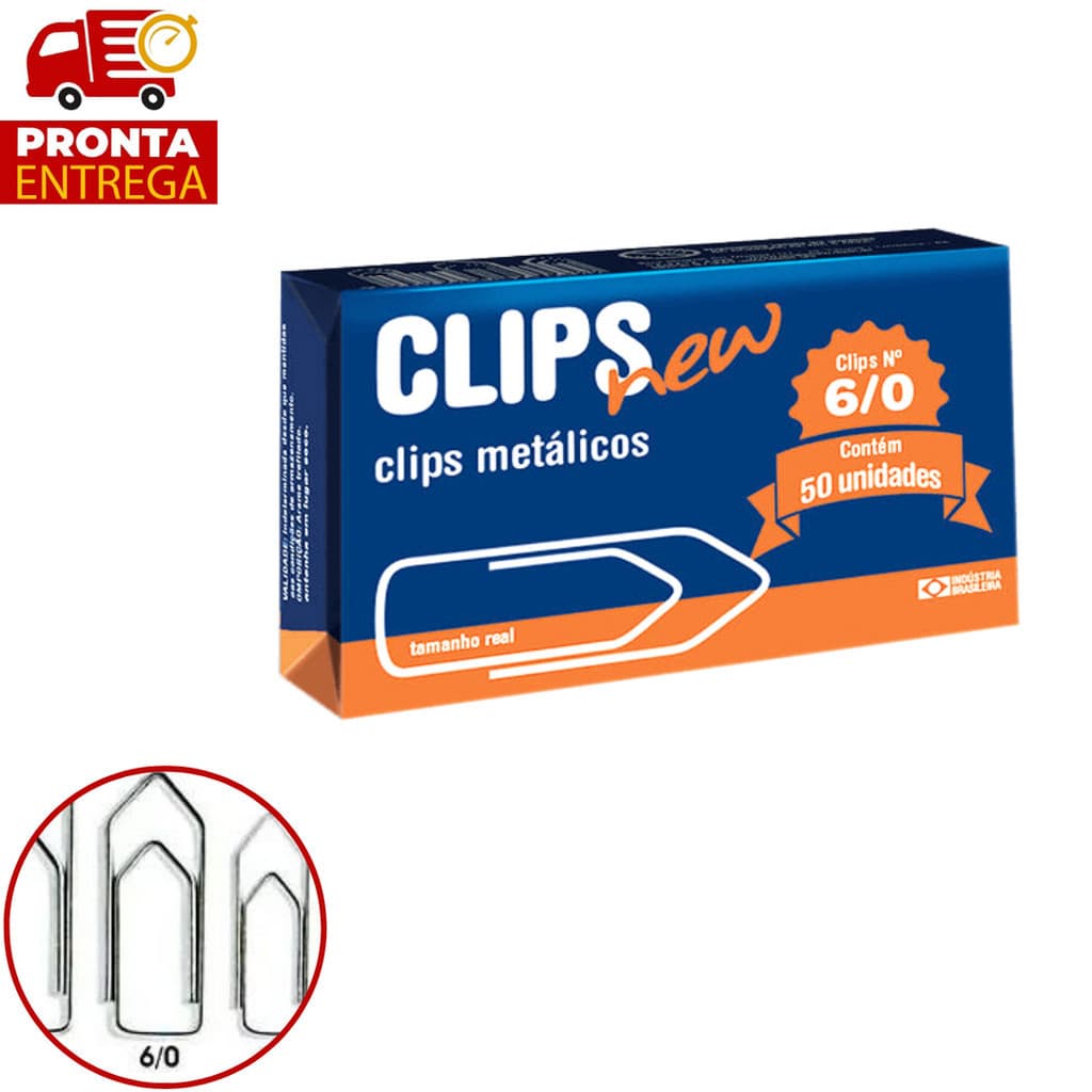 CLIPS N 6/0 CX PEQUENA 50 UNIDADES CLIPS TOP PRENDEDOR DE PAPEL PROMOÇÃO