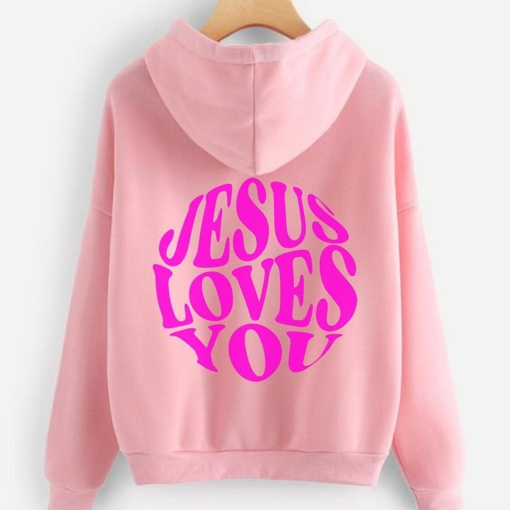 Blusa Moletom Jesus Loves You estampa Cristã