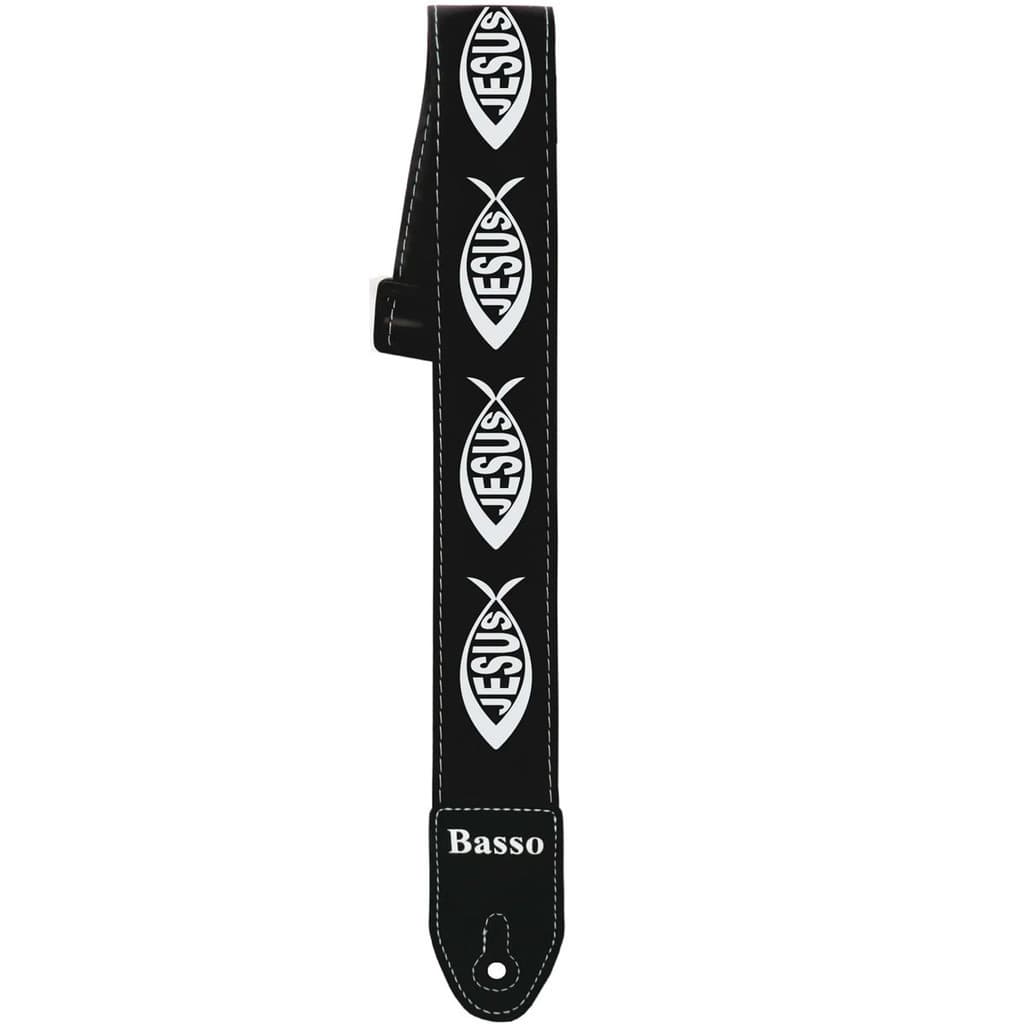 Alça Correia Basso Sf 106 Peixe Jesus Serigrafia Guitarra Violão Confortável Cinta Instrumento