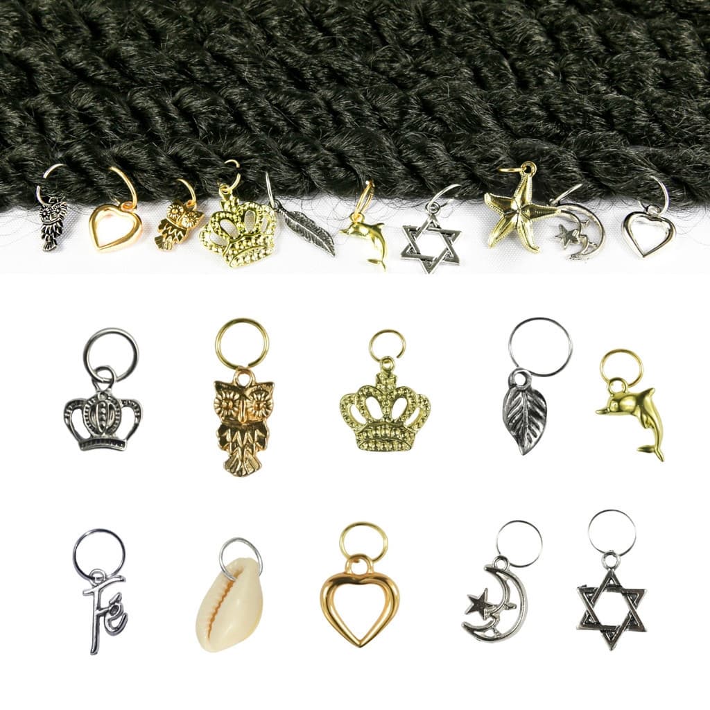 Kit Pingente Para Trança nagô 10, 30, 50 ou 100 Unidades de Enfeite Para Trança Box Braids