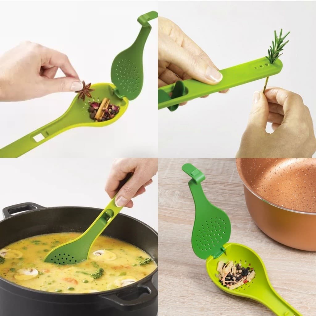 Colher de Plástico Infusor de Temperos 27cm Color