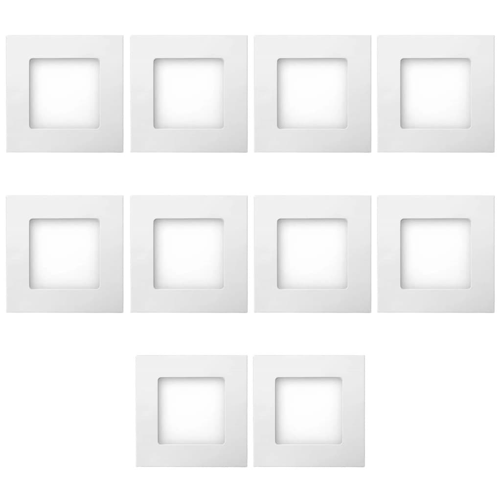 Kit 10  Painel Plafon Led 6W Luminária Embutir Quadrado Branco Frio/Branco Quente 6500K/3000K Bivolt