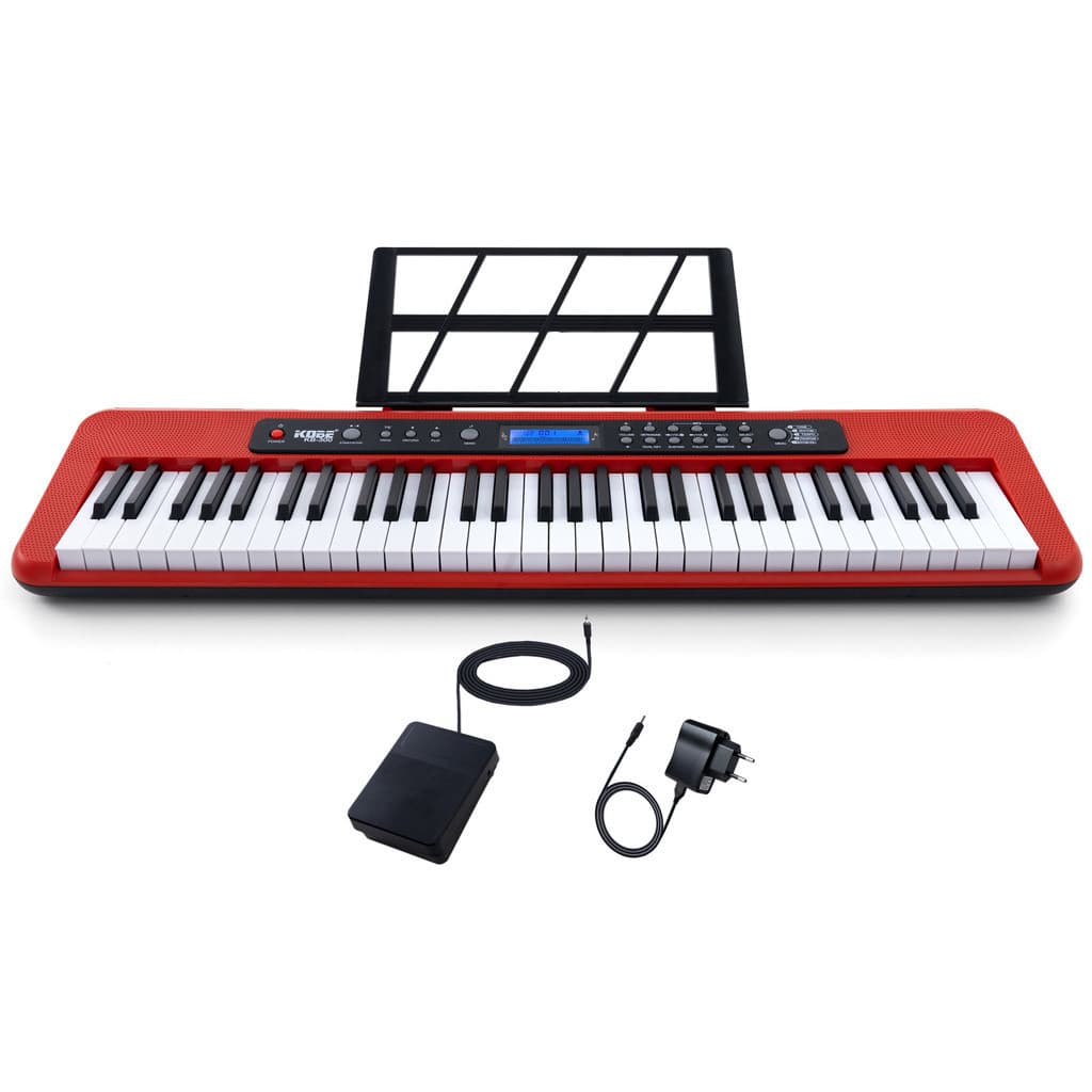 Teclado Musical Digital Kobe KB-300 5/8 61 Teclas Sensíveis ao Toque com Pedal Sustain
