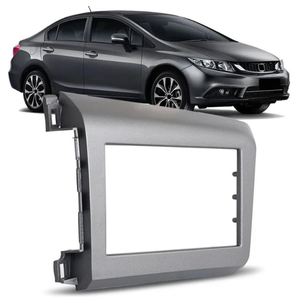 Moldura Painel 2Din Honda Civic 2012 a 2016 Grafite
