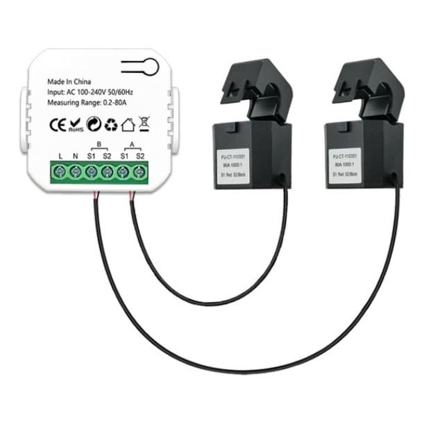 Medidor Energia Wifi 2 Pinças 80a Tuya Smart Life