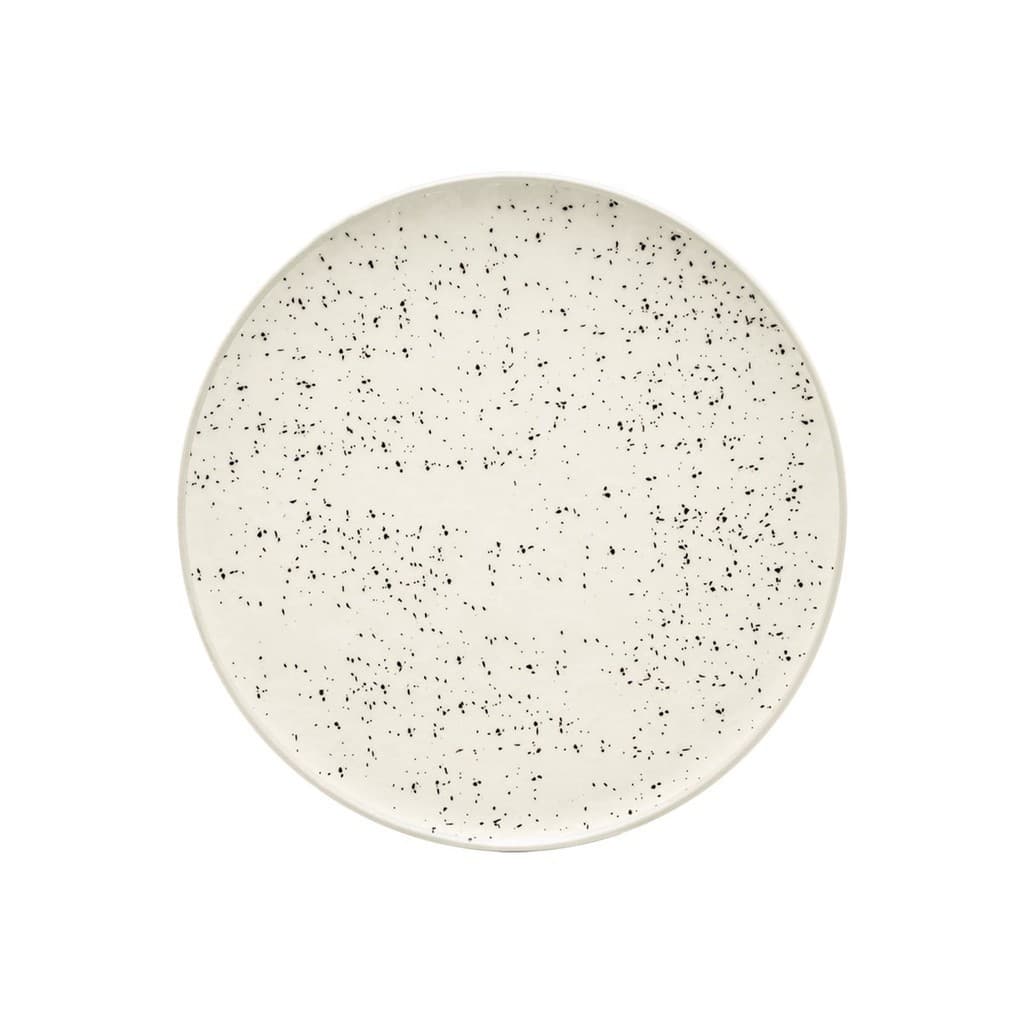 Prato Raso Oxford Flat Chuvisco  26 cm em Cerâmica Decorada