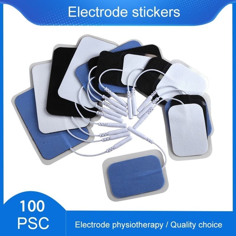 100pcs Eletrodo Pads Patches Massagem Corporal para Terapia Digital Dezenas Eletrodos Fisioterapia Patch 2mm Plug