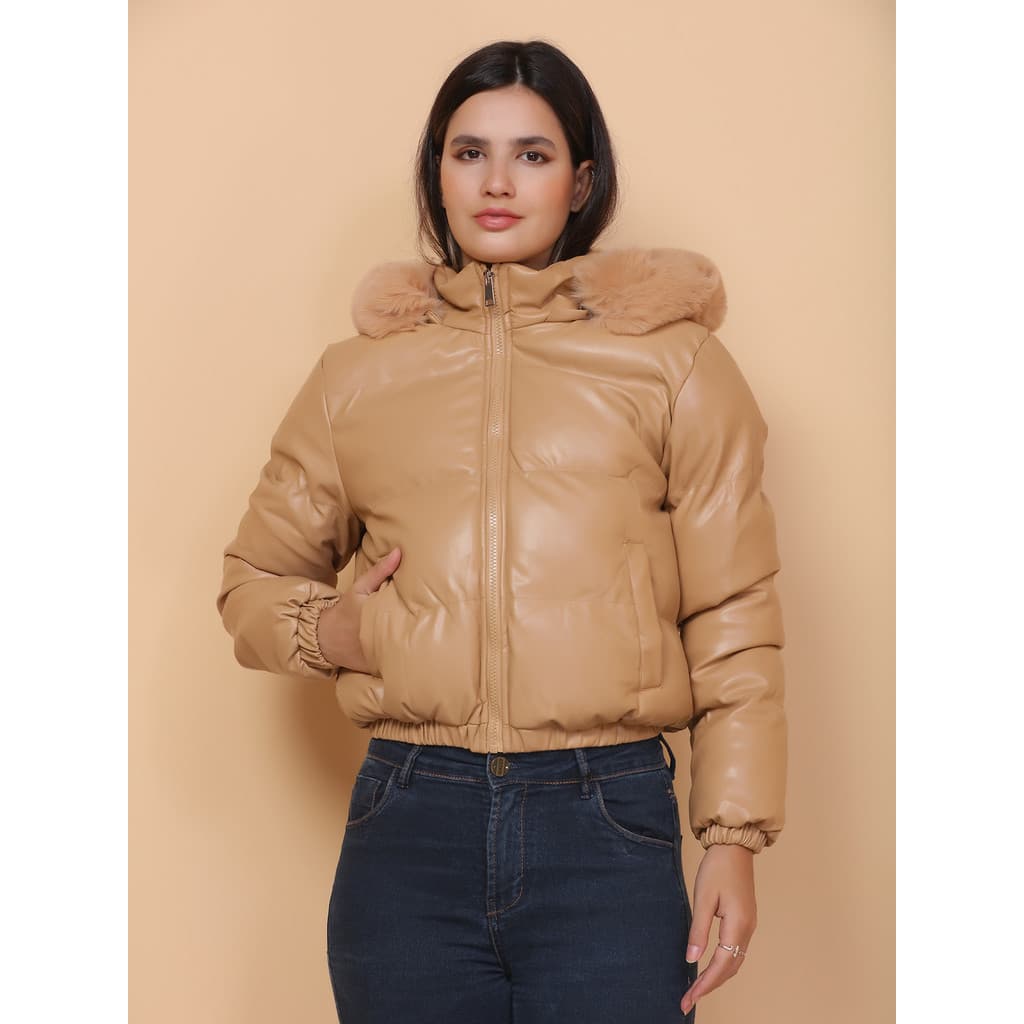 Jaqueta Couro Casaco Amarelo Feminina Blusa Com Zíper Impermeavel Premium Luxo  Estilosa Moda Inverno