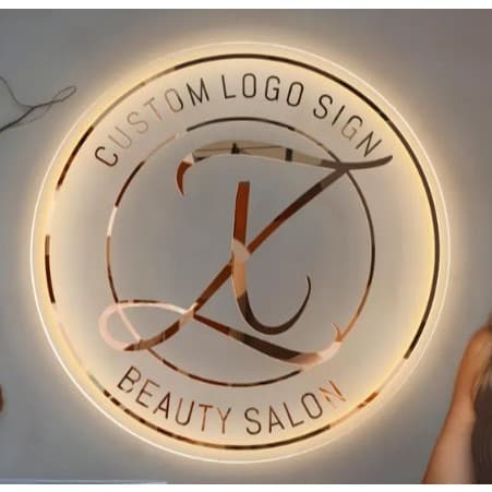 Letreiro Luminoso Logotipo em Acrílico Espelhados 3mm Cores Dourado, Rose e Prata
