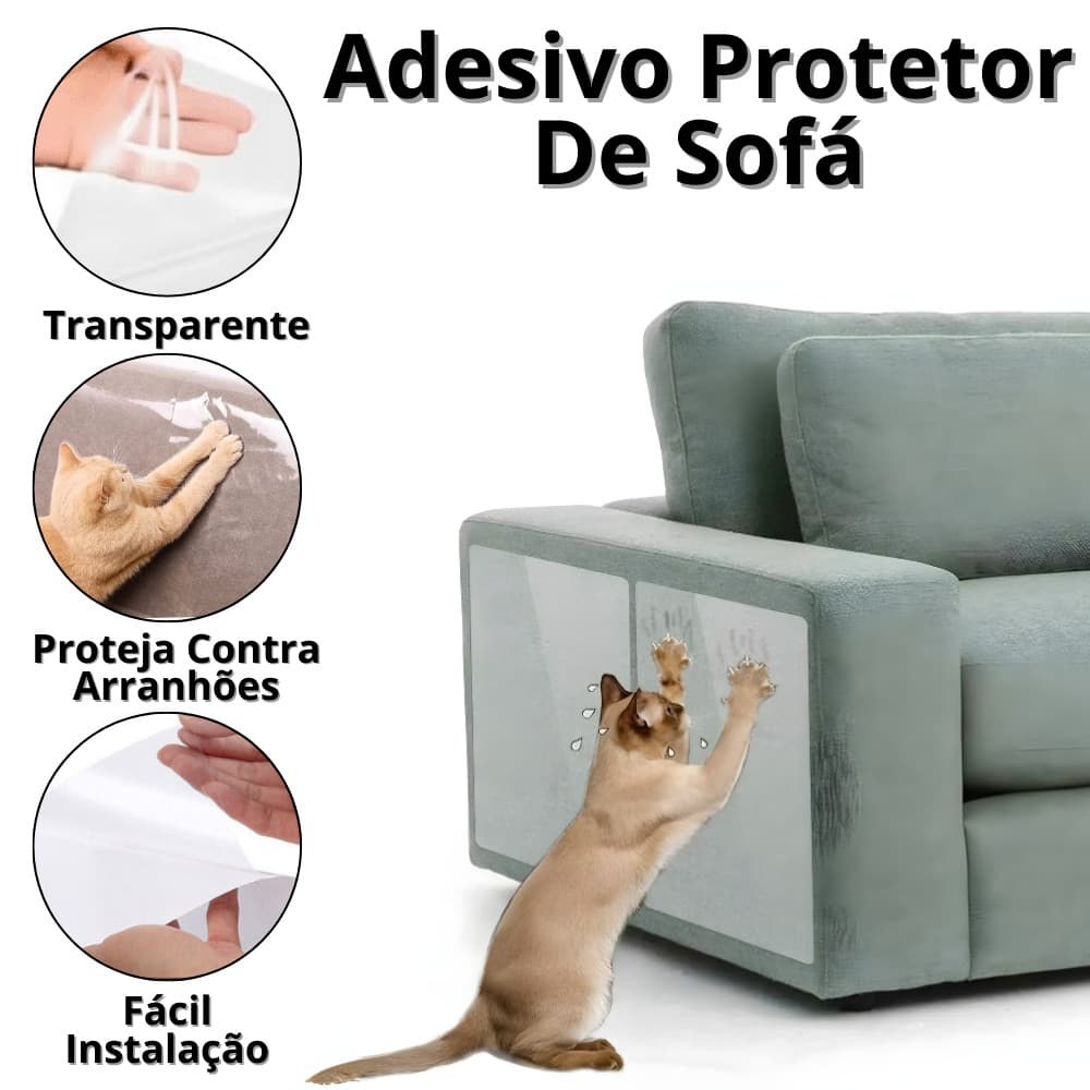 Protetor Sofá Gato Adesivo Arranhador Para Gatos Rolo Filme Transparente Autocolante Discreto