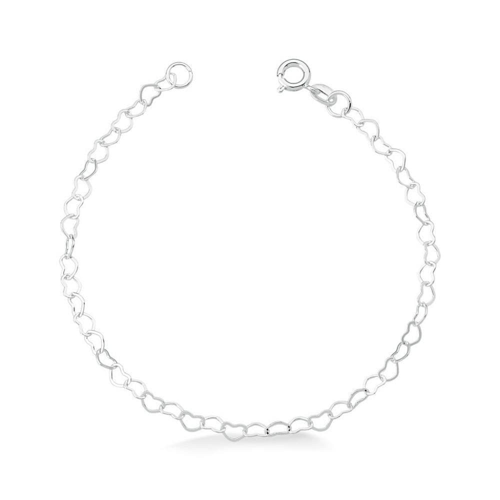 Pulseira Infantil Elo Coração Prata 925