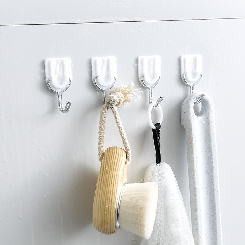 6 Unidades de Gancho de Parede Adesivo para Cozinha Banheiro Porta e Parede Sem Furo