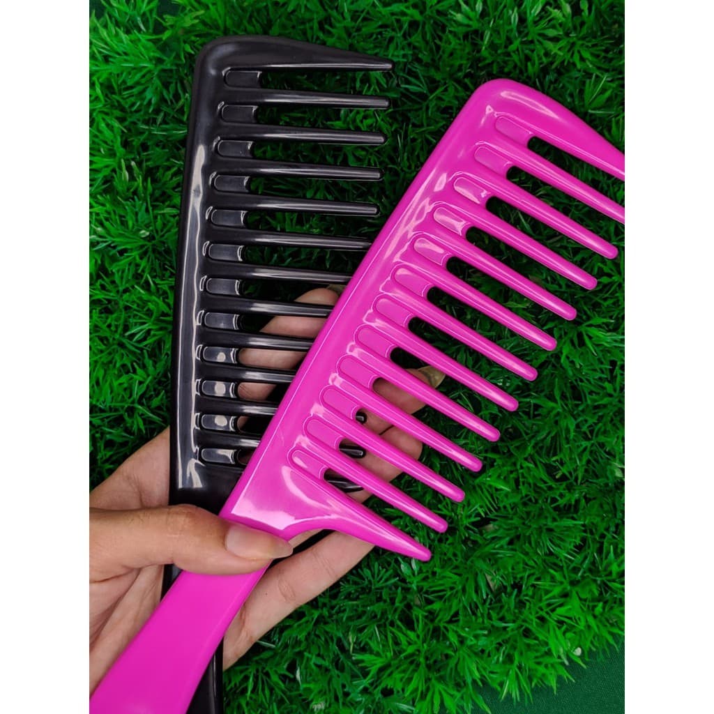 Pente dentes largos longo desembaraçador profissional para cabelos lisos e cacheados cor aleatória