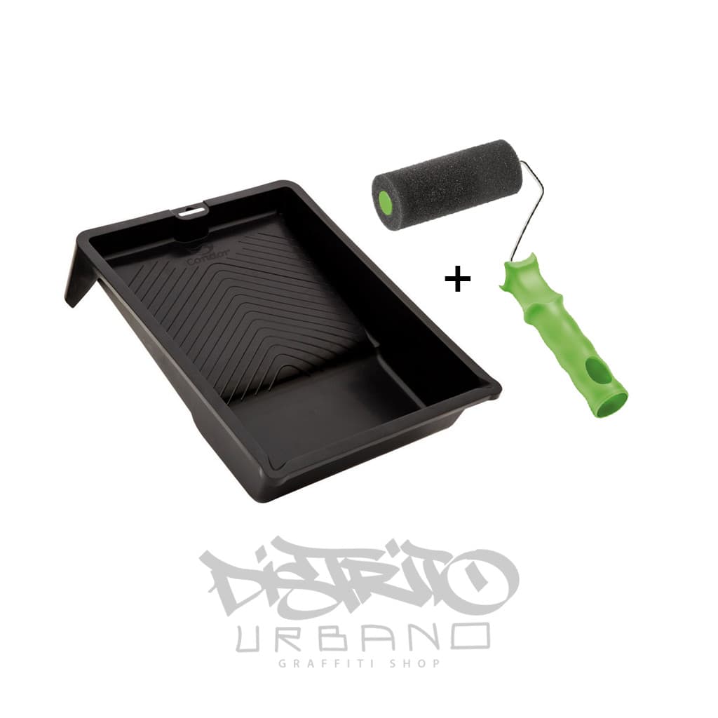 ROLO DE PINTURA (9cm) E BANDEJA PARA TINTA - KIT C/ 2 PÇS PINTURA PROFISSIONAL