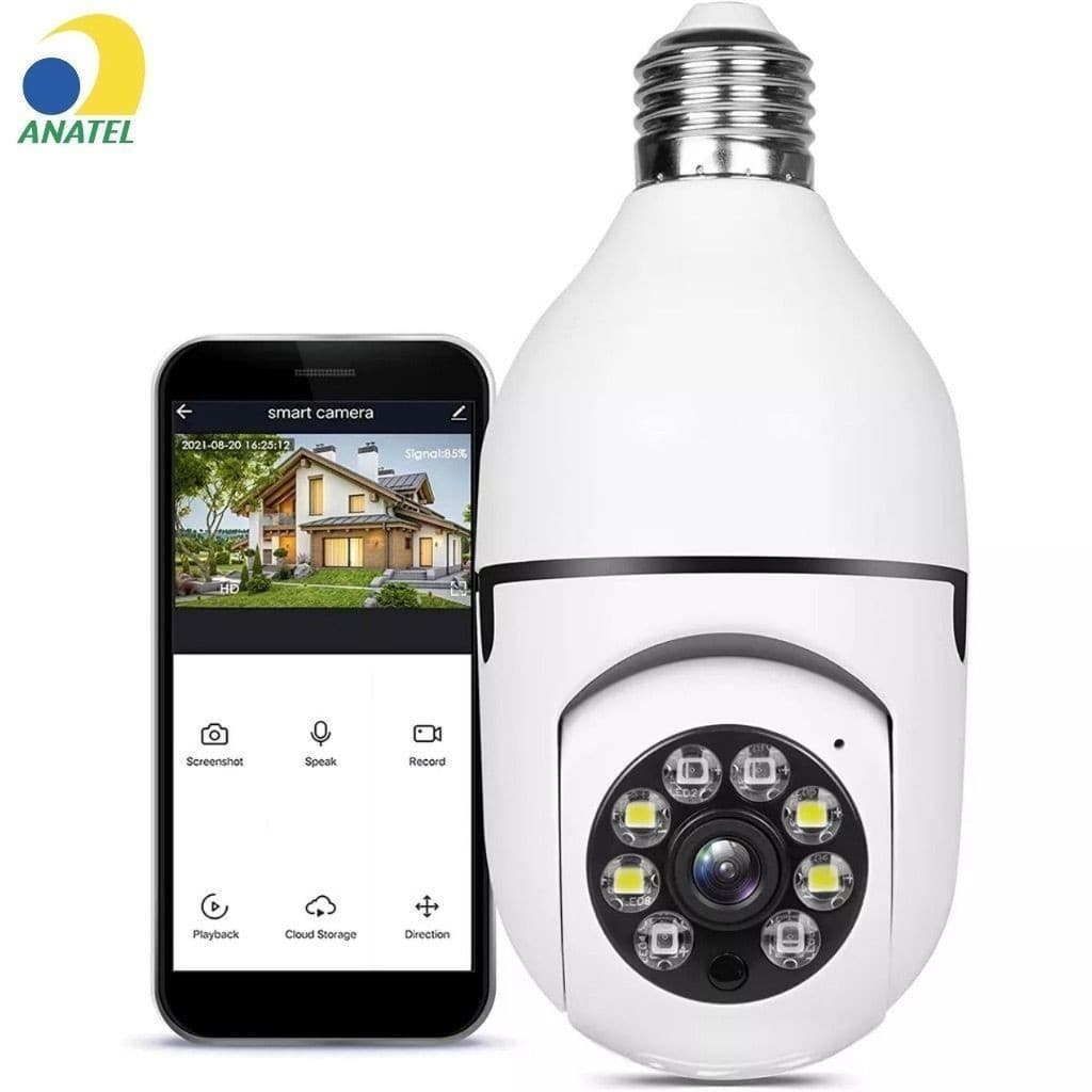2 PÇS Mini IP Câmera Wifi sem fio visão noturna microfone auto falante acesso remoto aplicativo E27