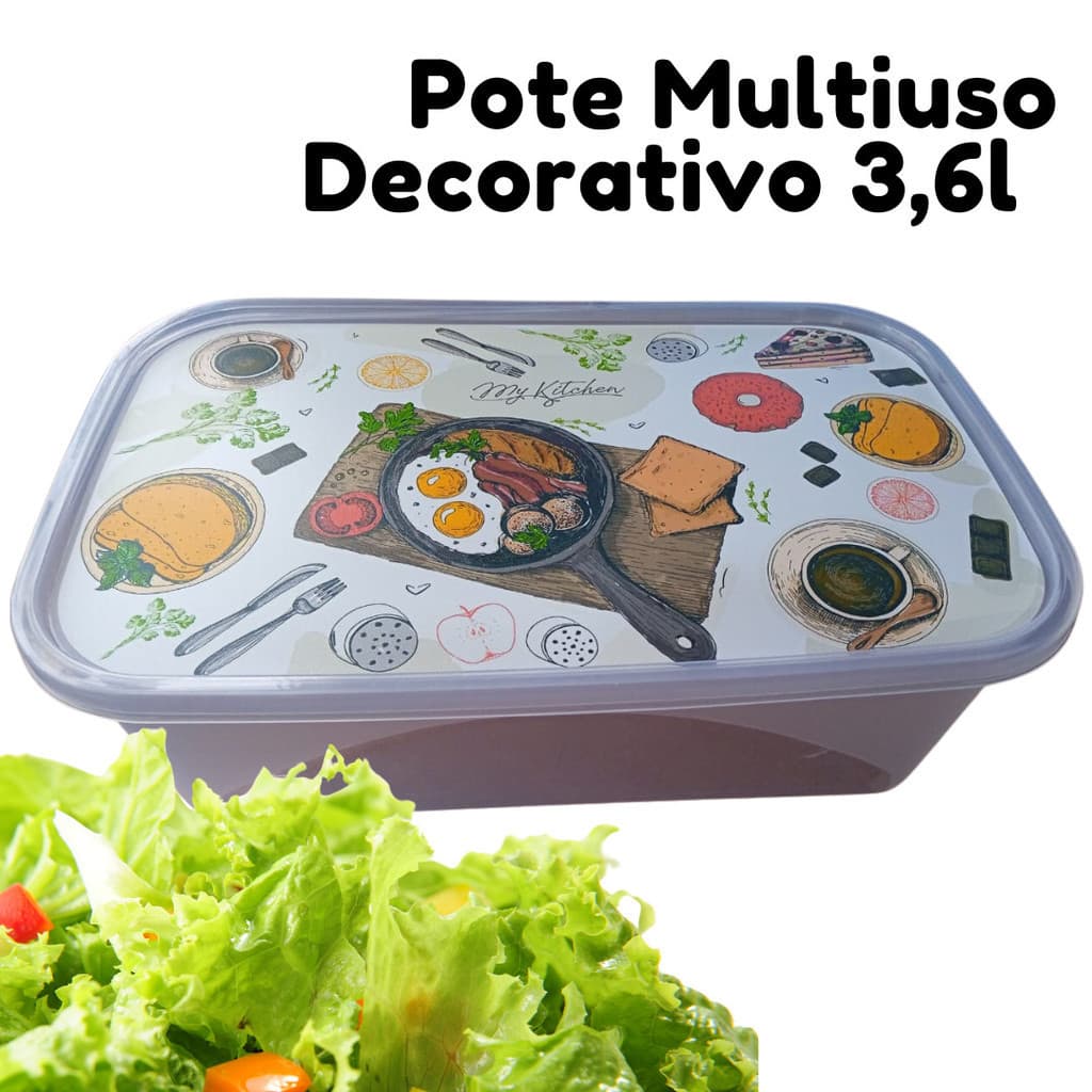 Top Center Online Pote Multiuso Retangular My Kitchen 3,6L Jaguar