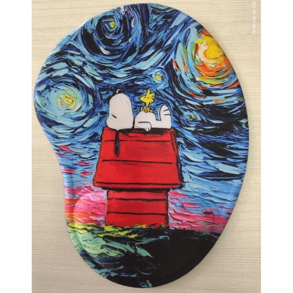 Mouse Pad Ref.101 Com apoio de pulso Ergonômico | Snoopy (Snoopy Dormindo)