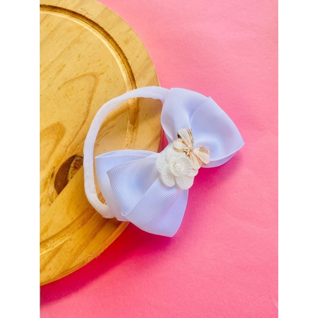 Lacinho infantil baby/ laço na faixa / laço branco  / laço branco borboleta / laço de borboleta / laço de bebê