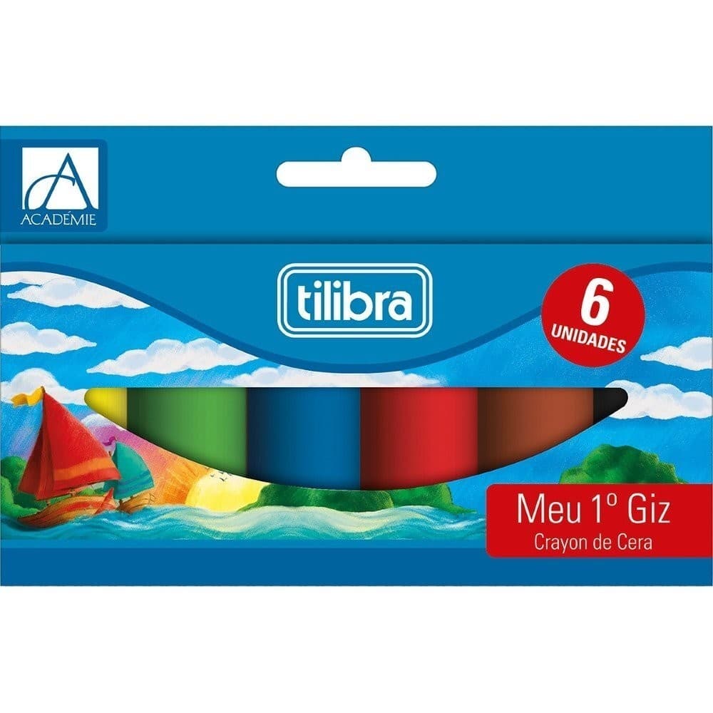 Meu Primeiro Giz Redondo com 6 Cores - TILIBRA