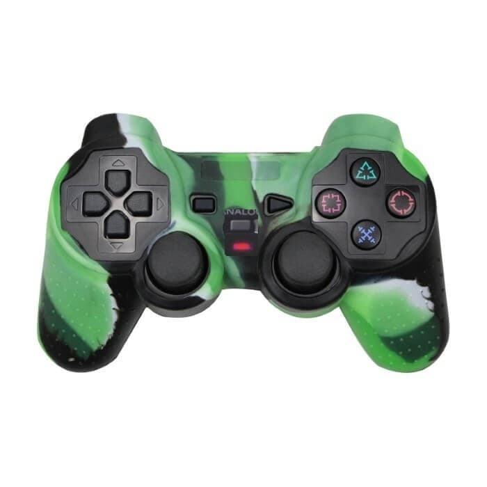 Capa Case De Silicone Controle Playstation PS2 Capinha Protetora Camo Verde