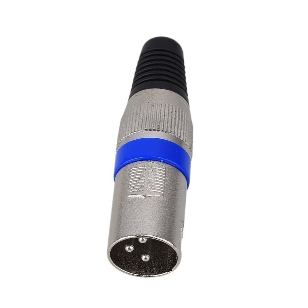 kit 10 Conector xlr canon macho azul alta qualidade