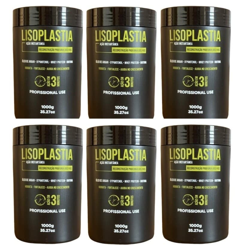 6 MASCARA HIDRATANTE RECUPERA OS FIOS HIDRA LISOPLASTIA PROFISSIONALLL 1KG