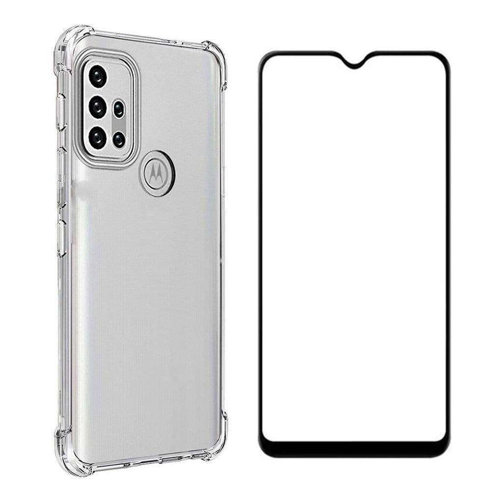 Capa Anti Impacto Transparente Para Motorola Moto G10 / G20 / G30 + Película 3D Vidro Temperado