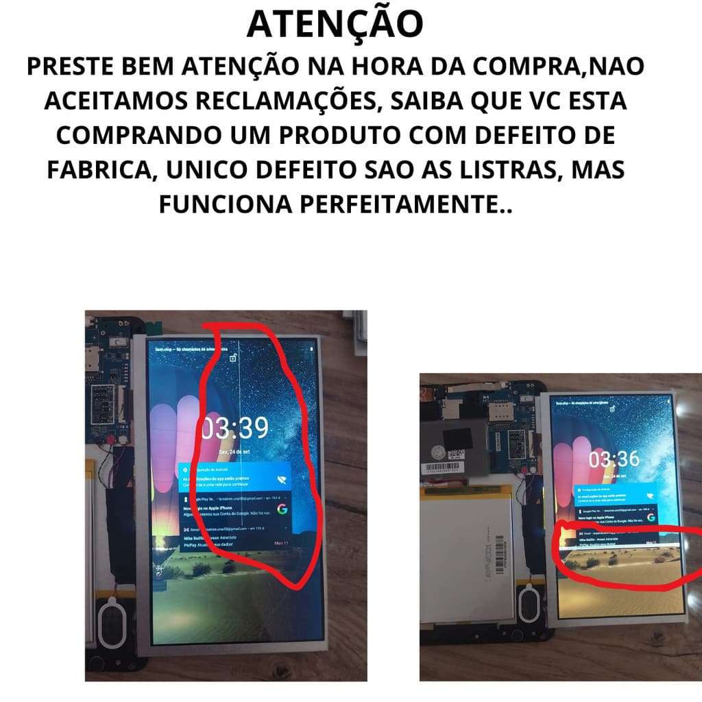 tela touch para tablet m7s plus com defeito de fabrica preço de custo ATACADO