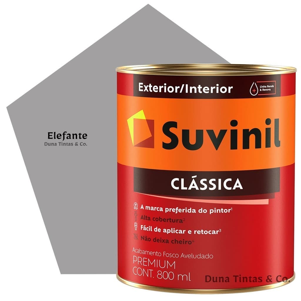 Tinta Suvinil Clássica Paredes e Tetos 800ml Elefante