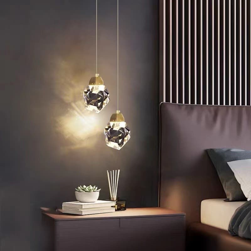 "Lustre Moderno de Cristal com LED - Pingente para Sala de Jantar, Quarto ou Restaurante bivolt 3cor