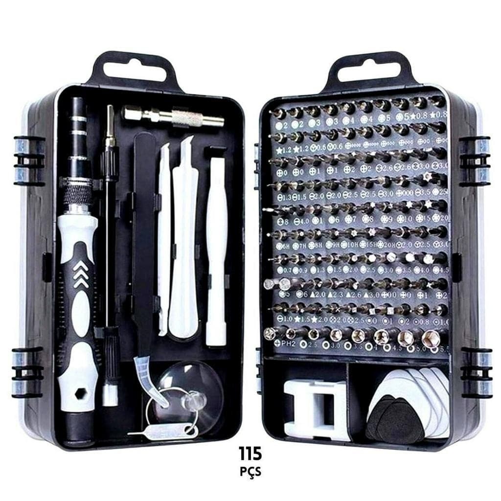 Kit Ferramentas 115 Peças Jogo Mini Chaves Precisão Multiuso Celular Notebook Tablet