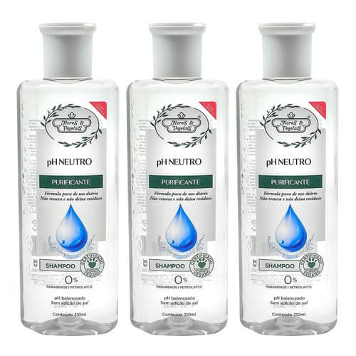 Kit Shampoo Flores E Vegetais Ph Neutro 310ml - 3 unidades