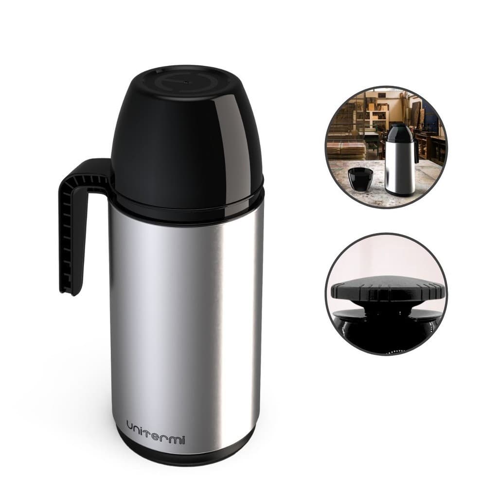 Garrafa Térmica Café Roma 1 Litro Inox Unitermi Leite Chá Chimarrão quente fria