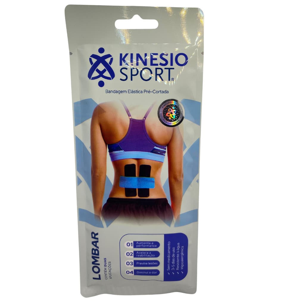 Bandagem Elastica Adesiva KinesioSport Pre-Cortada, Lombar