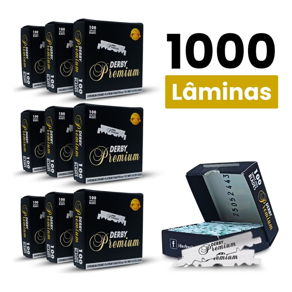 1000 Lâminas De Barbear Derby Premium Cortadas - Ideal para Barbearias