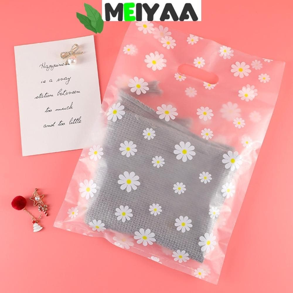 MEIYAA 50 Pçs/Lote Saco Plástico , Pequenos Mini Sacos , Transparente Pequena Margarida DIY Cozimento OPP