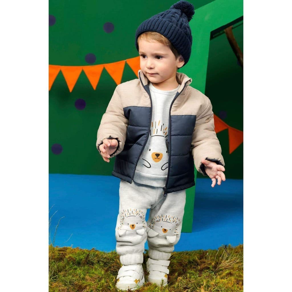 Gorro Infantil Azul Marinho Pompom