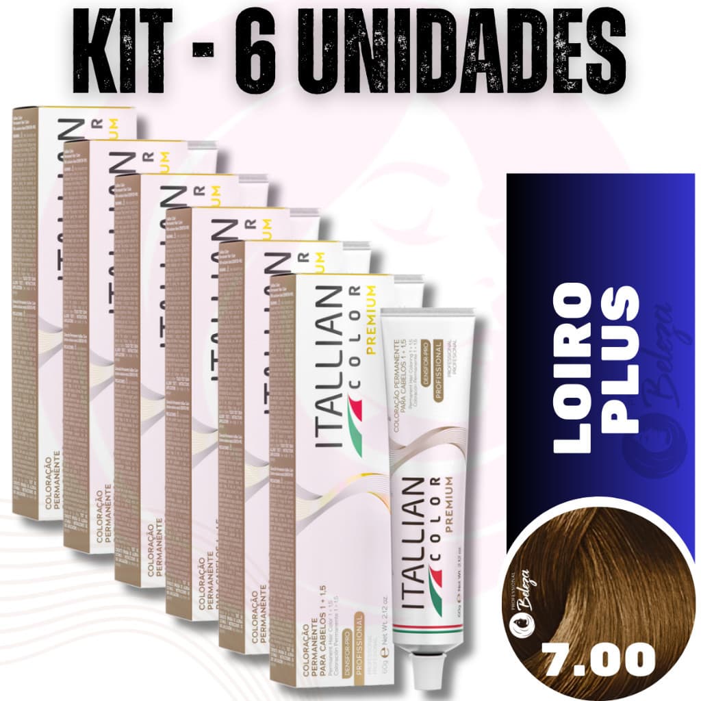 6 Colorações Louro Plus 7.00 Itallian Color