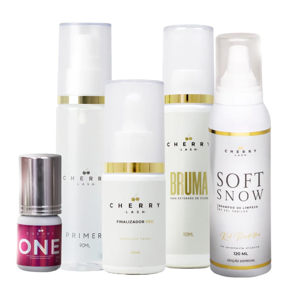Kit Retenção Total, Cola One e Espuma Soft Snow Cherry Lash