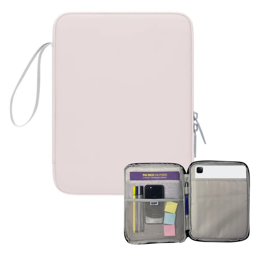 estojo com ziper e 3 bolsos para tablets de até 11 Polegadas