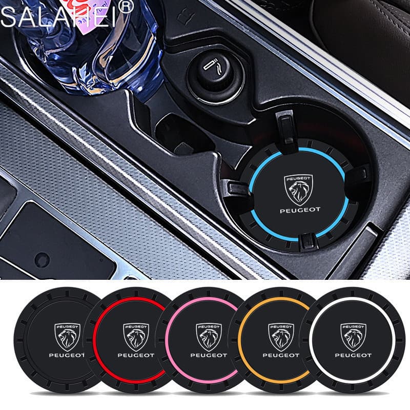 2PC PVC Silicone Para Carro Bases Copos De Água Com Base Antiderrapante Peugeot 107 206 307 308 3008 207 208 407 508 Acessórios