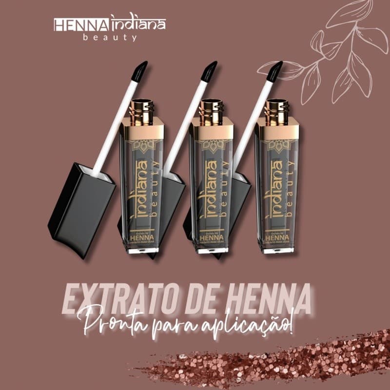 Henna Pronta para Sobrancelhas Preto Indiana Beauty - Pigmento para Design de Sobrancelha, Sem Amônia