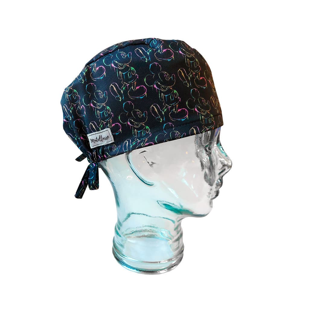 Touca gorro cirúrgico masculino medicina Mickey Neon