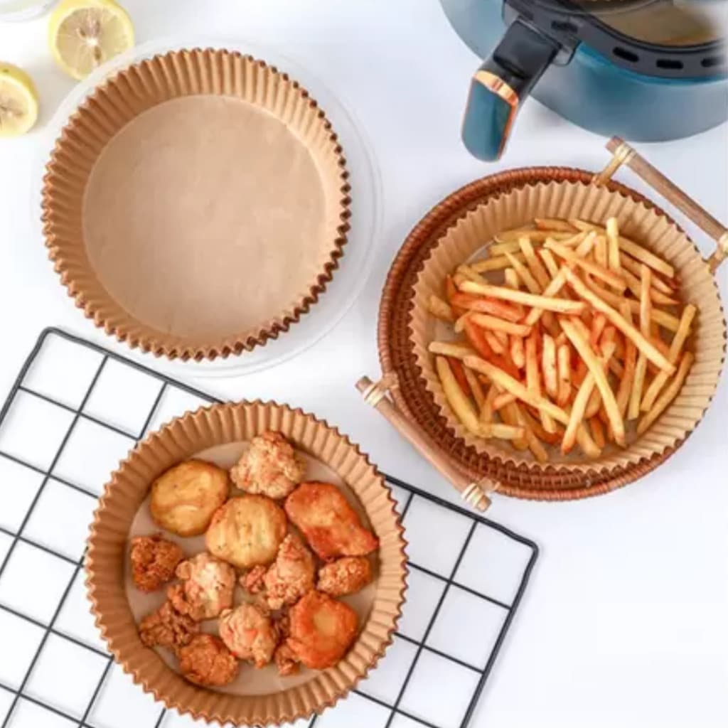 Formas Descartáveis Para Air Fryer Pacote Com 50 Unidades Forros De Papel Para Air Fryer