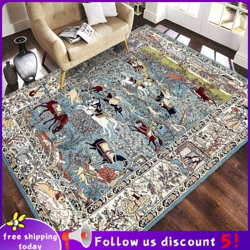 Se7ven✨Tapete Sala Sofá Mesa De Café Tapete Irã Étnico Vintage Persa Tapete Quarto Tapete De Cabeceira Completa Personalizável Lavável