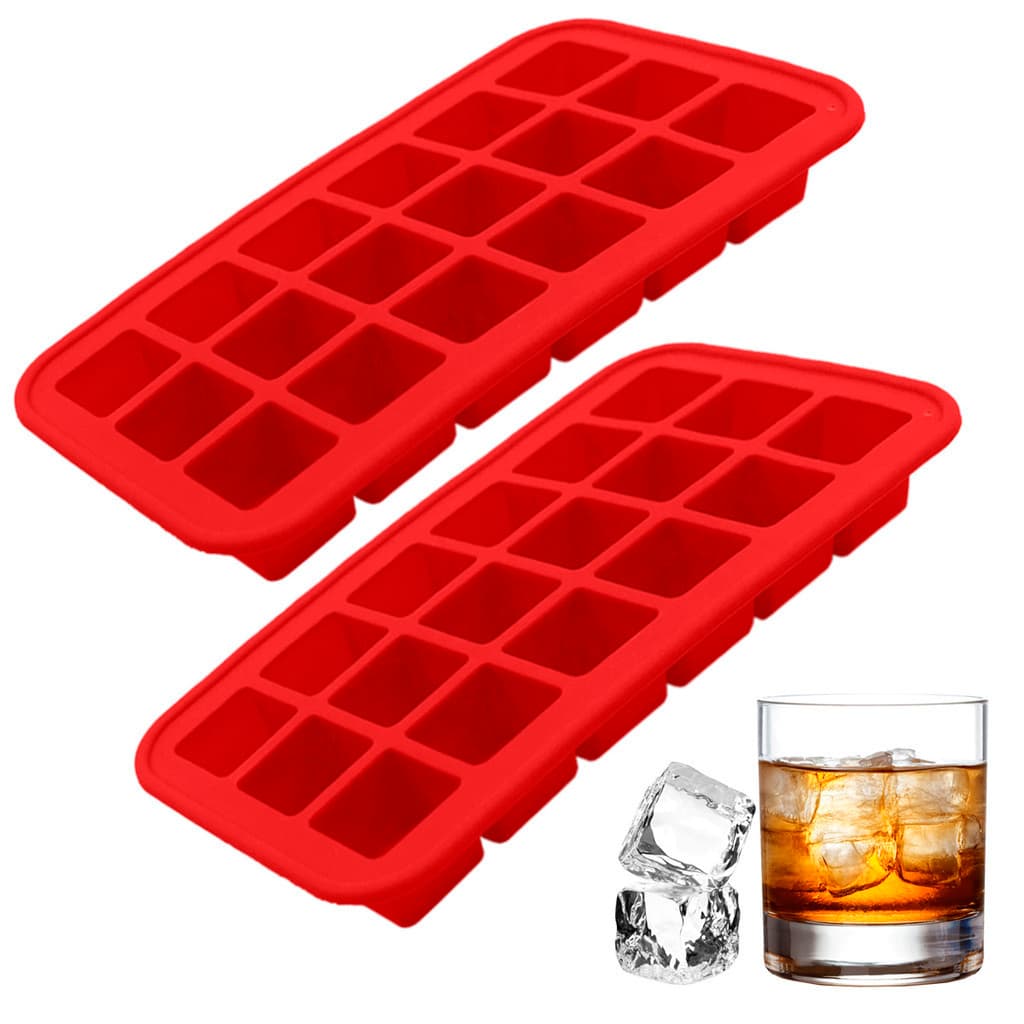 Kit 2 Formas De Silicone Gelo Chocolate Resistente Drinks Bar 18 Cubos Pequenos